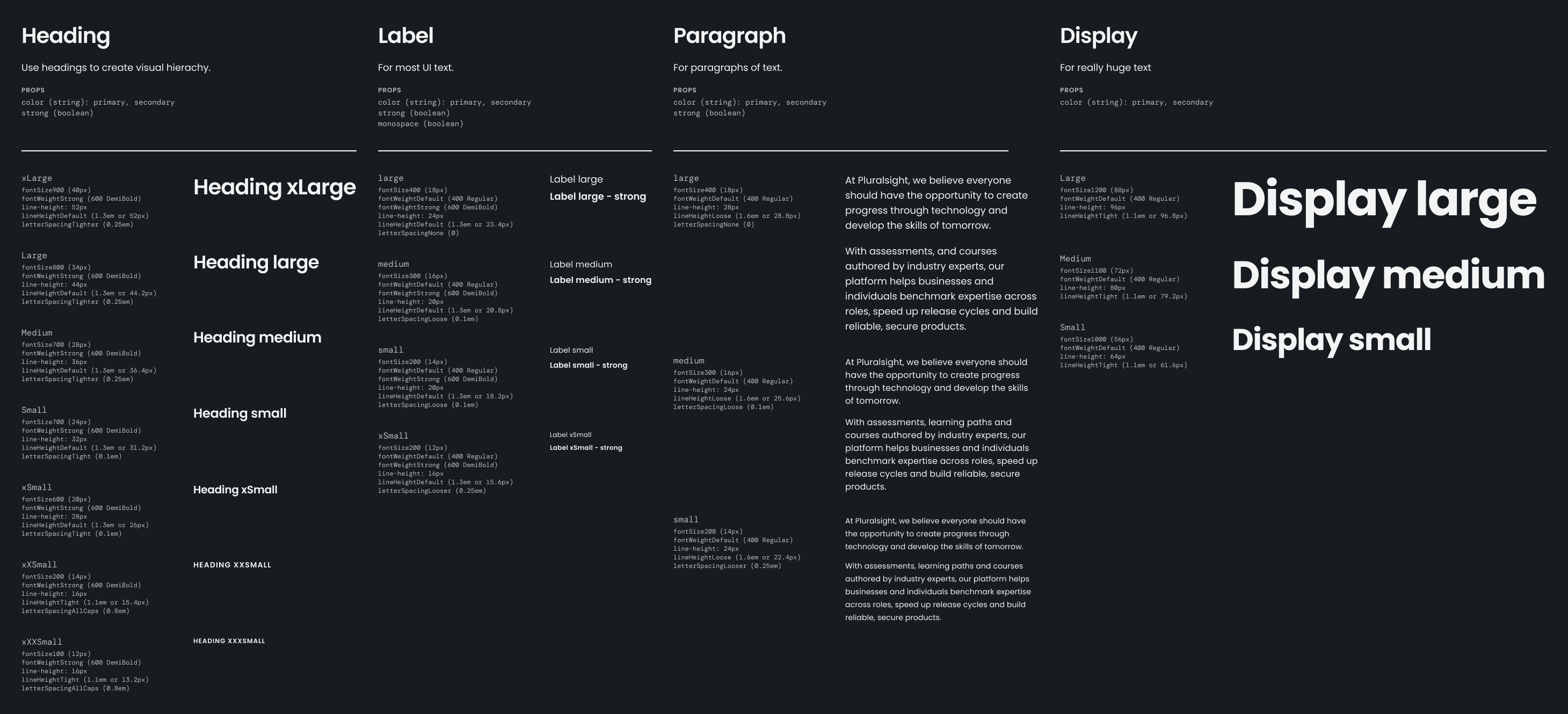 Design systems typography